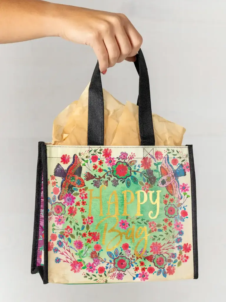 Bolsas Medianas Doradas de Pajaritos