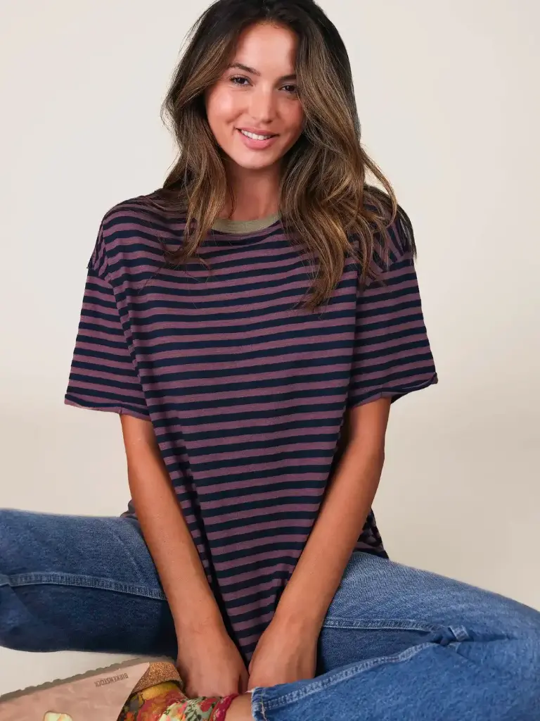 Tee Shirt Manga Larga XL Navy Brown