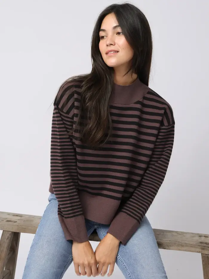Sweater Montauk M Marron de rallas