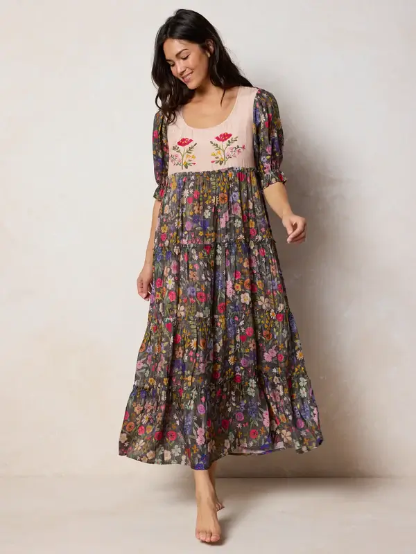 Vestido Collette Bordado Maxi M 