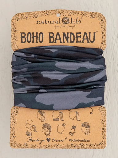 [BBW275] Bandeau bohemio con camuflaje azul marino