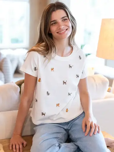 [TEE001802] T Shirt Mis favoritos de Gatitos M