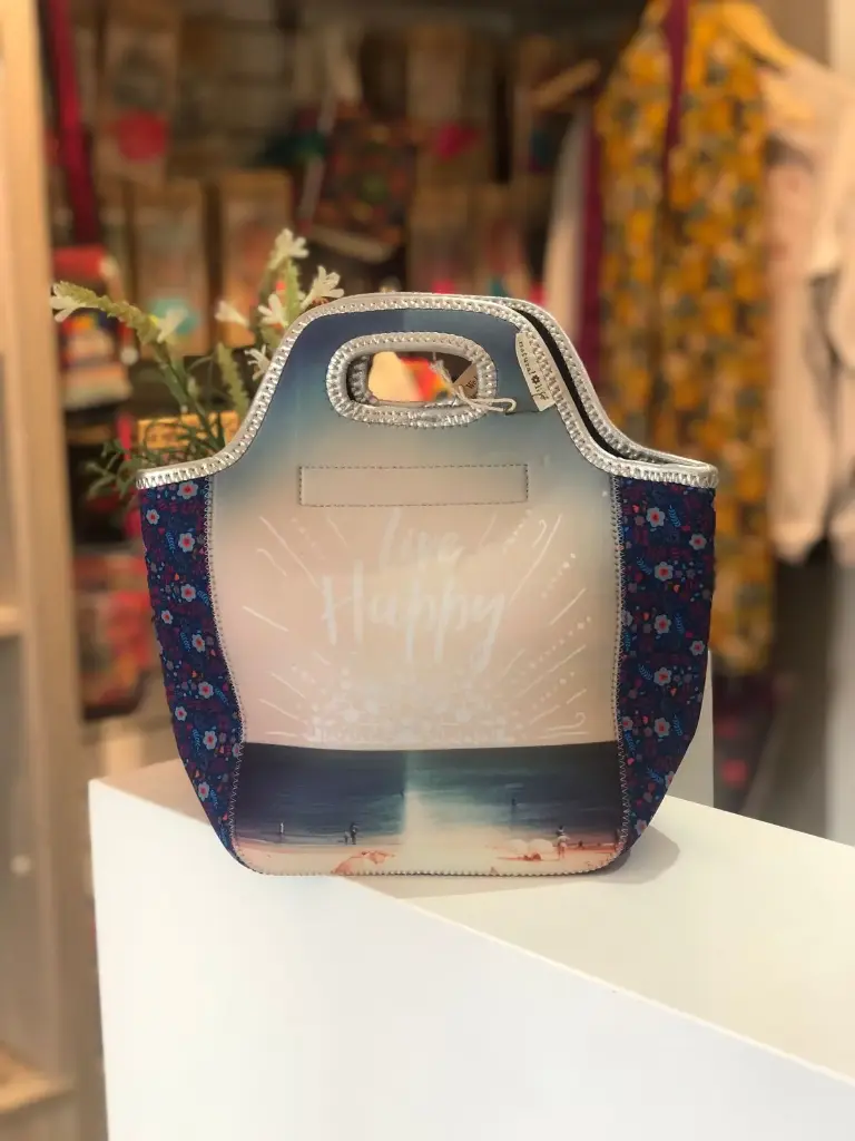 Bolsa de almuerzo de neopreno Vive feliz