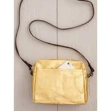 Bolso bandolera de papel Penny dorado