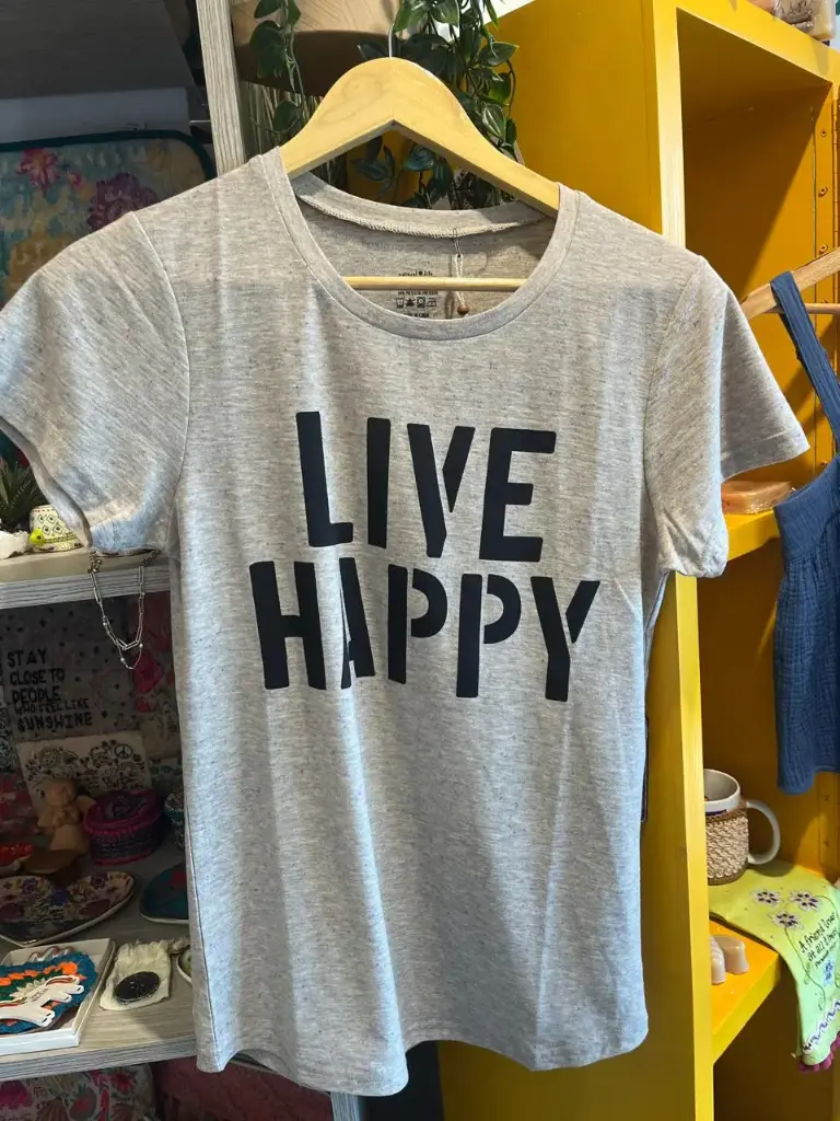 CAMISETA PERFECTA L VIVE FELIZ SALPICADURAS