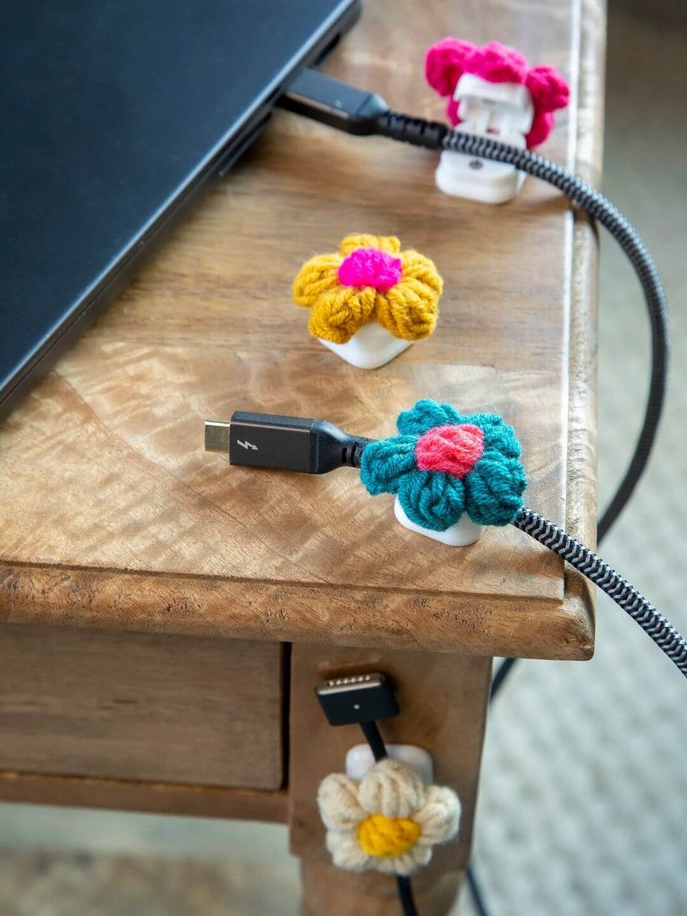 Identificador Cordón para teléfono rosas en crochet