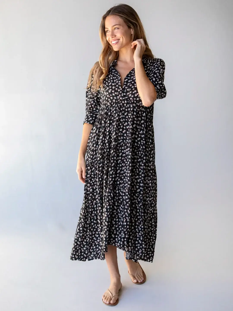 Rebecca Dress M Black Floral