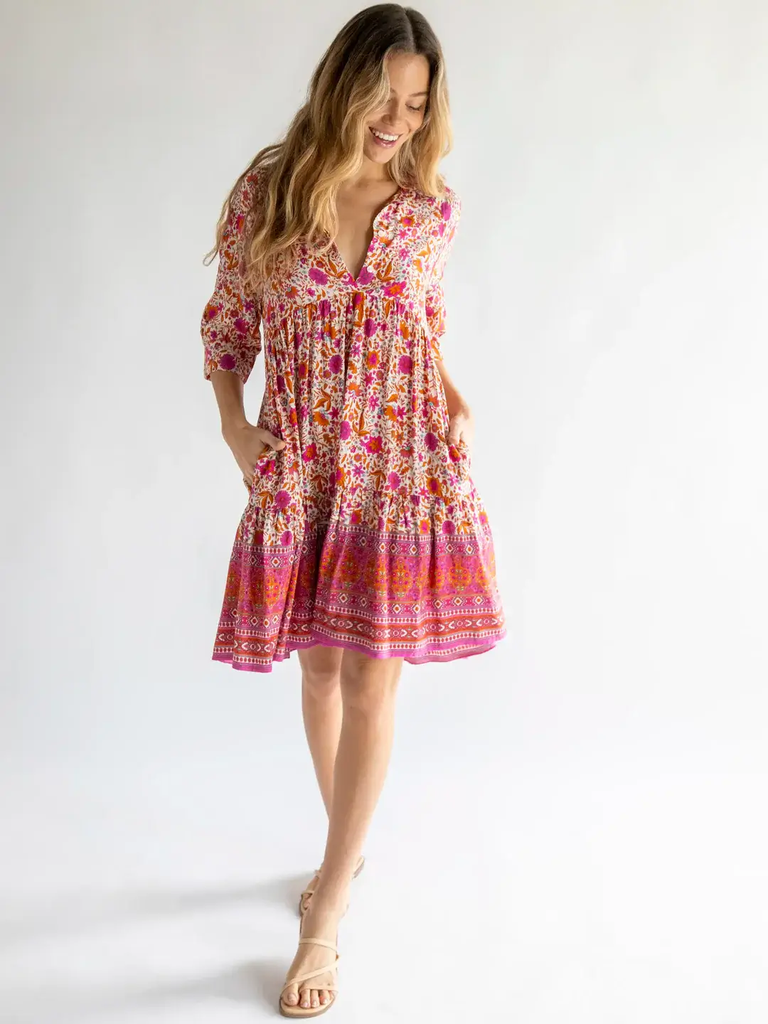 Rebecca Dress M Chrc Blue Border