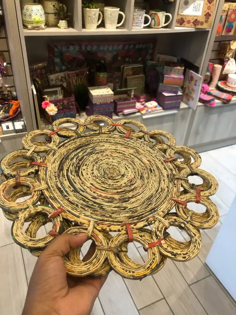 Juego de individuales reciclados.