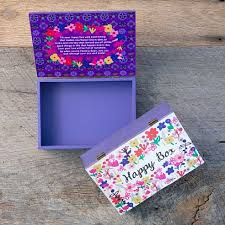 Cajas de tesoros de madera Happy Box