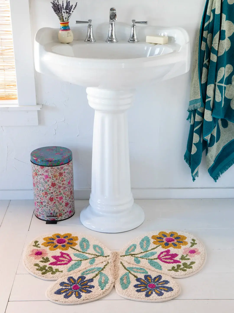 Alfombra de baño mariposa