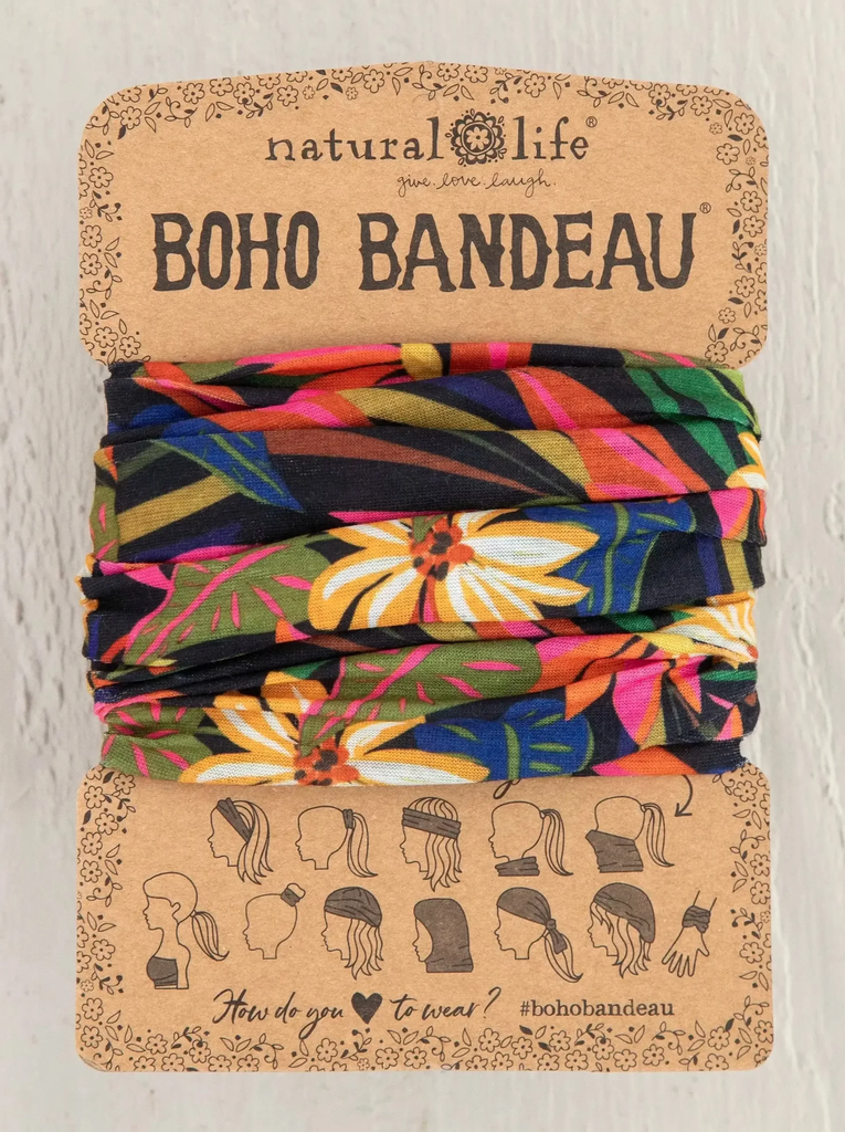 Bandeau bohemio tropical negro