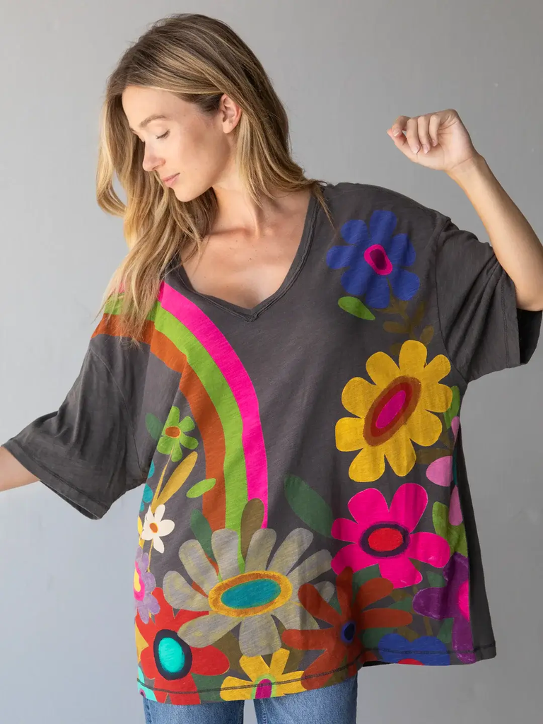 Camiseta de cuello en V fácil de talla única