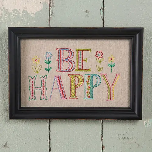 Arte Bordado Sé feliz