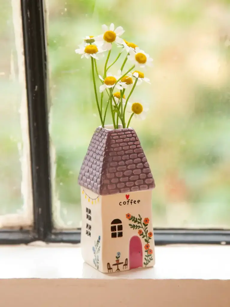 Jarrón de capullos de cabaña Café de cabaña