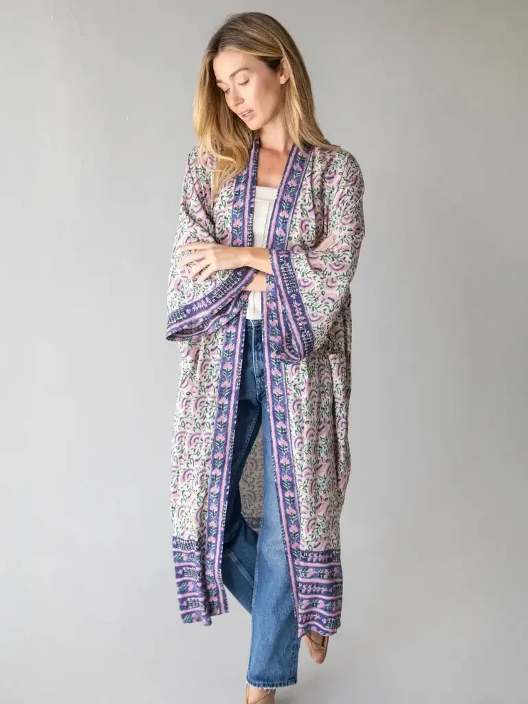 Camila Kimono S/M Abanico Morado