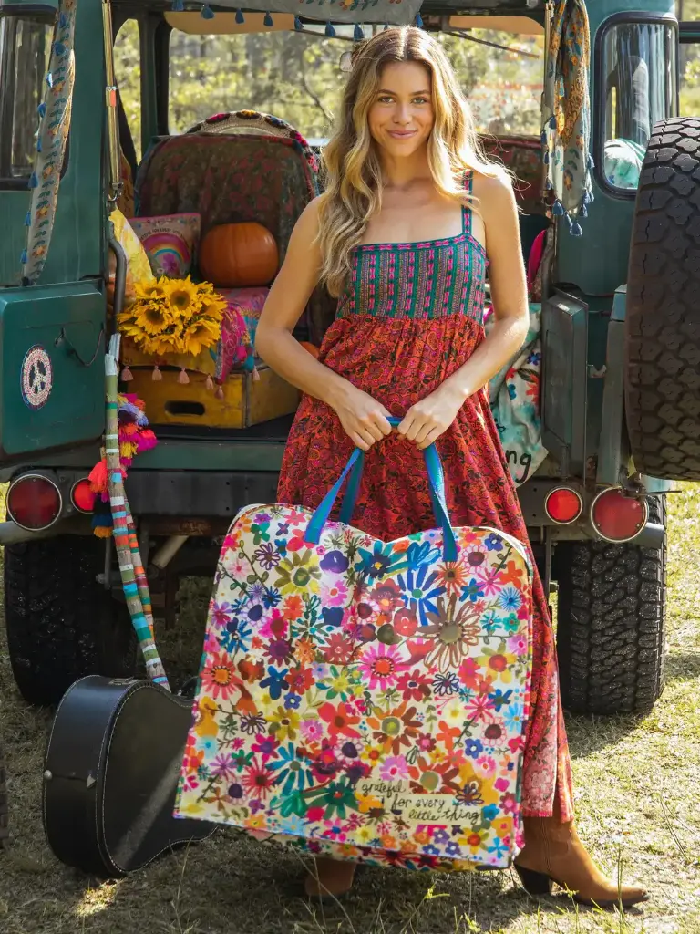 Bolsa de mano con cremallera XL Agradecido por cada pequeña cosa