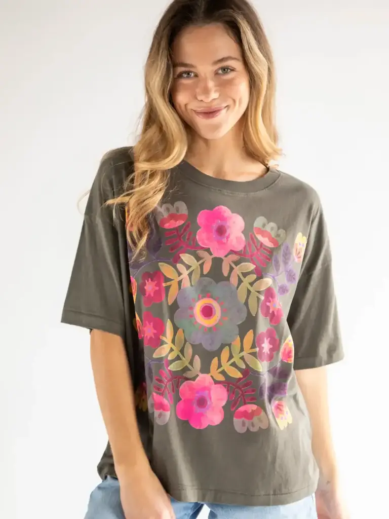 Remi Tee S M Stone Grey Folk