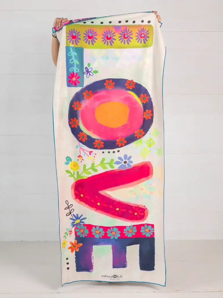 Yoga Beach Towel Pink Printed Garden