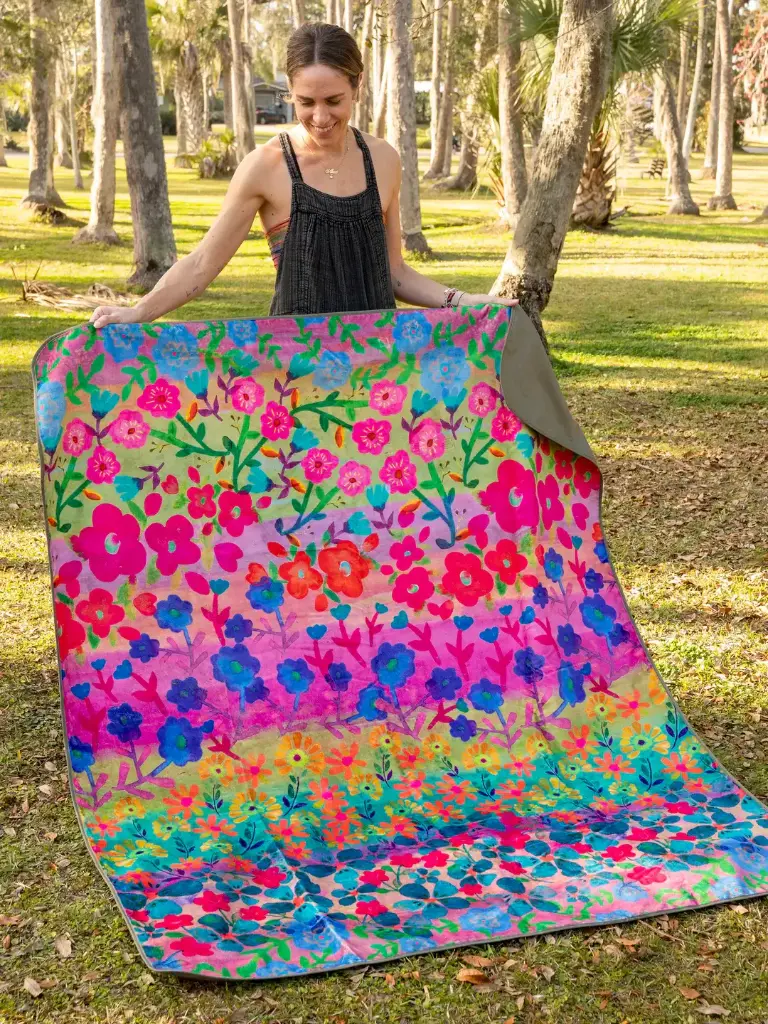 XL Picnic Blanket Rainbow Floral