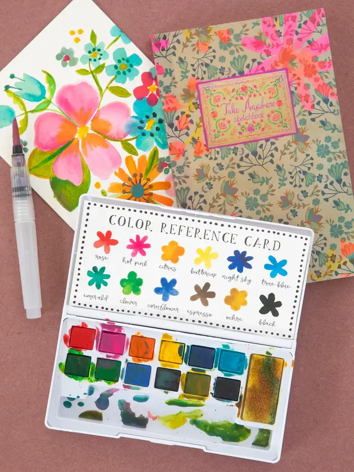 Cuaderno de acuarela y bocetos de viaje