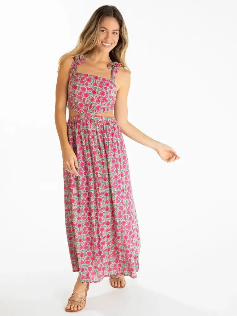 Vestido Abierto Atras Maxi M en Rosado
