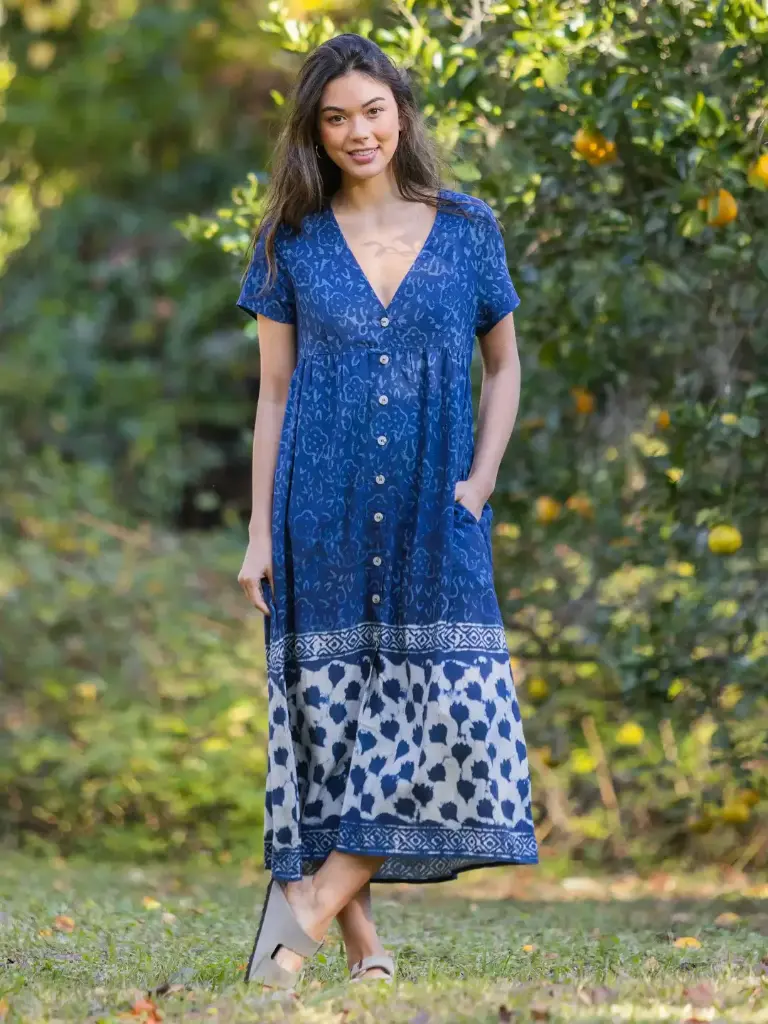 Vestido Avery  XL Navy Shibori