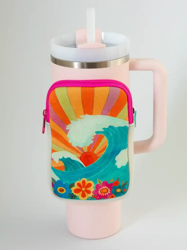 Cargador Bolso para botella y celular Olas de Mar