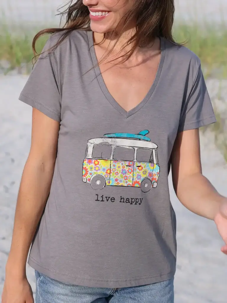 Tshirt Relajado Cuello V en S