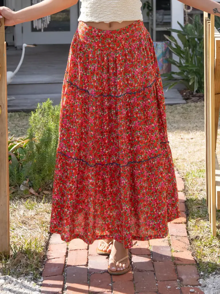 Maxi falda Karlie S Roja