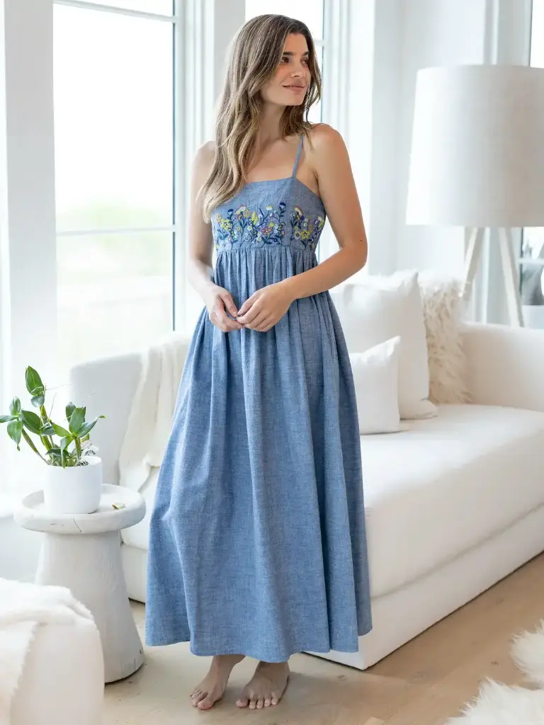 Vestido Bailey L en Denim Floral