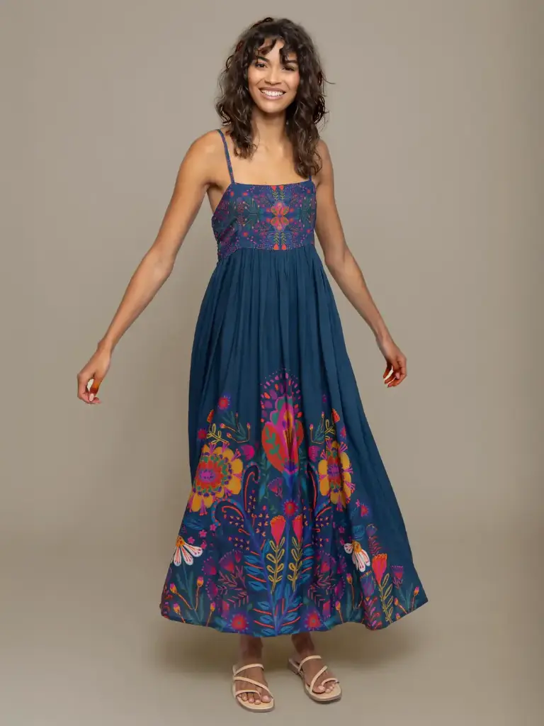 Bailey Maxi Vestido L en Denim