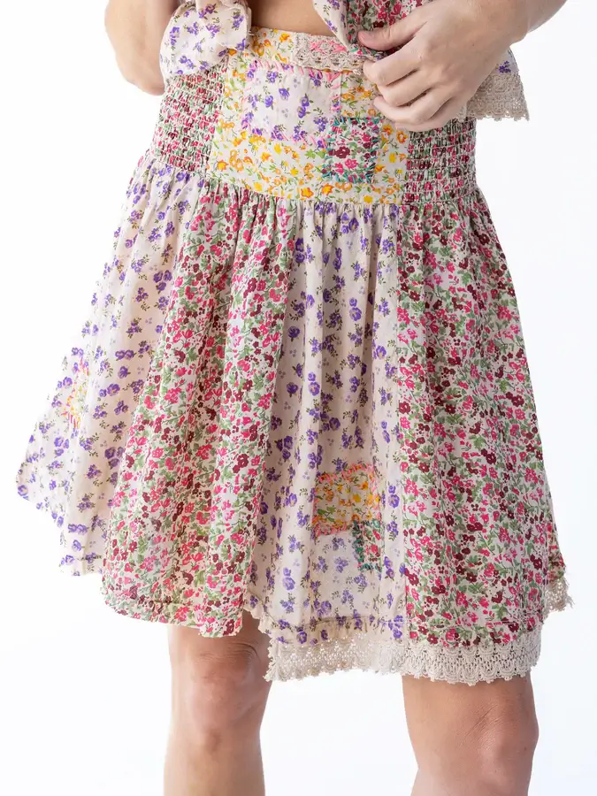 Falda Tricia XS de Patches handmade con encajes
