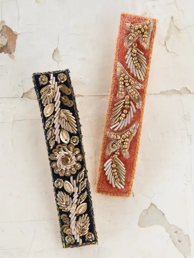 HCL000113 Pinzas Para Pelo bordadas a mano