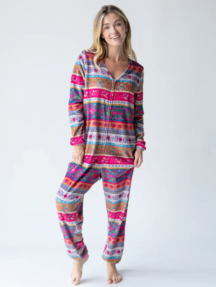 Pijamas Navideñas en onesies M Floral Borders