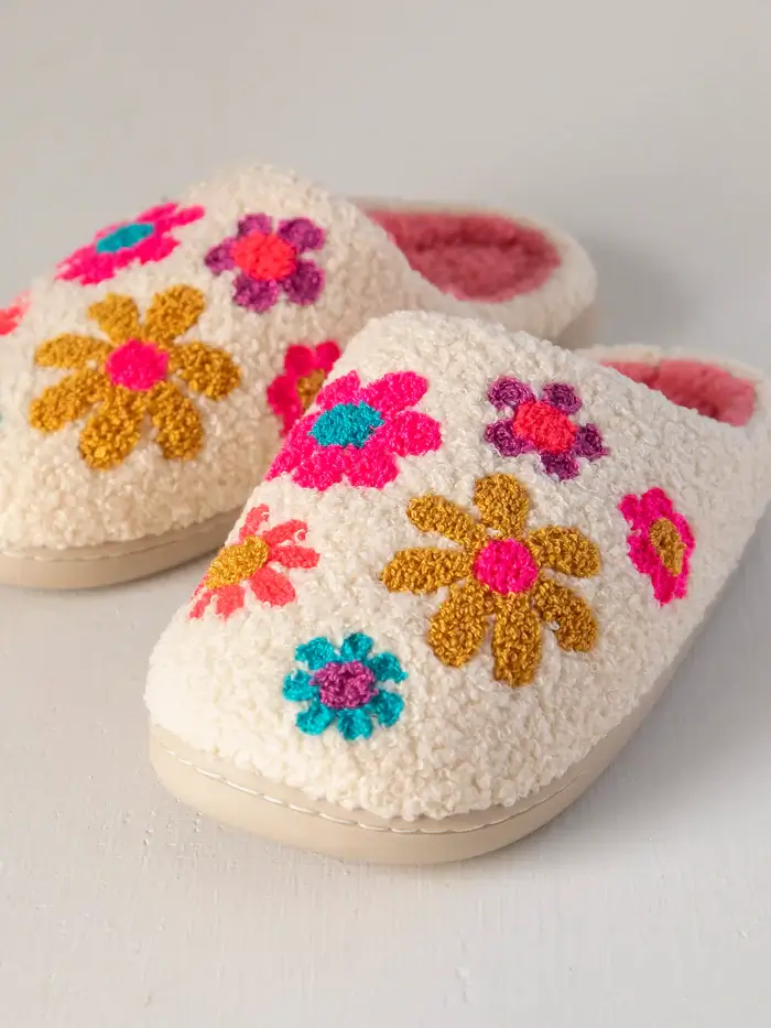 Pantuflas Daisies bordadas
