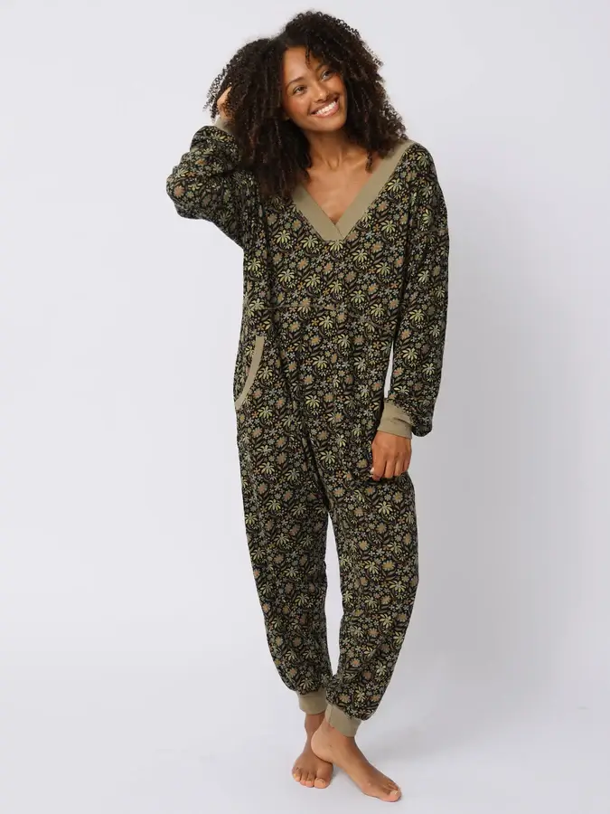 Jumpsuit Johnnie M Negro con Marron 100% algodón