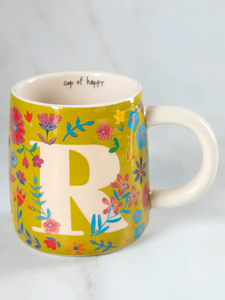 Initial mugs R Floral
