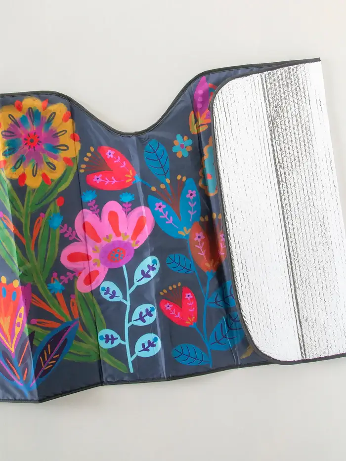 Protector de  Sol para carros en Flores Azules