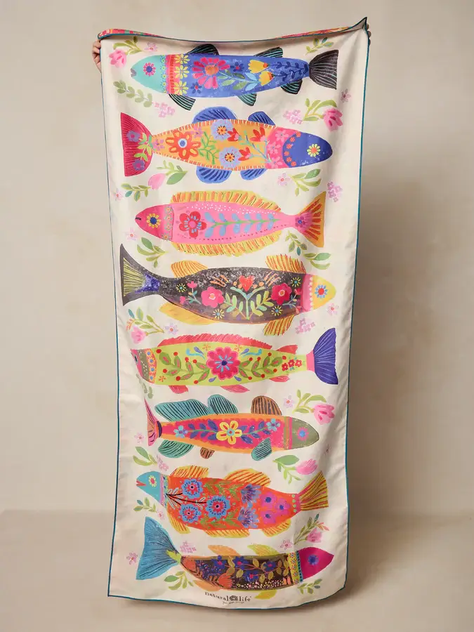 Toalla Personal Reversible Microfibras Peces