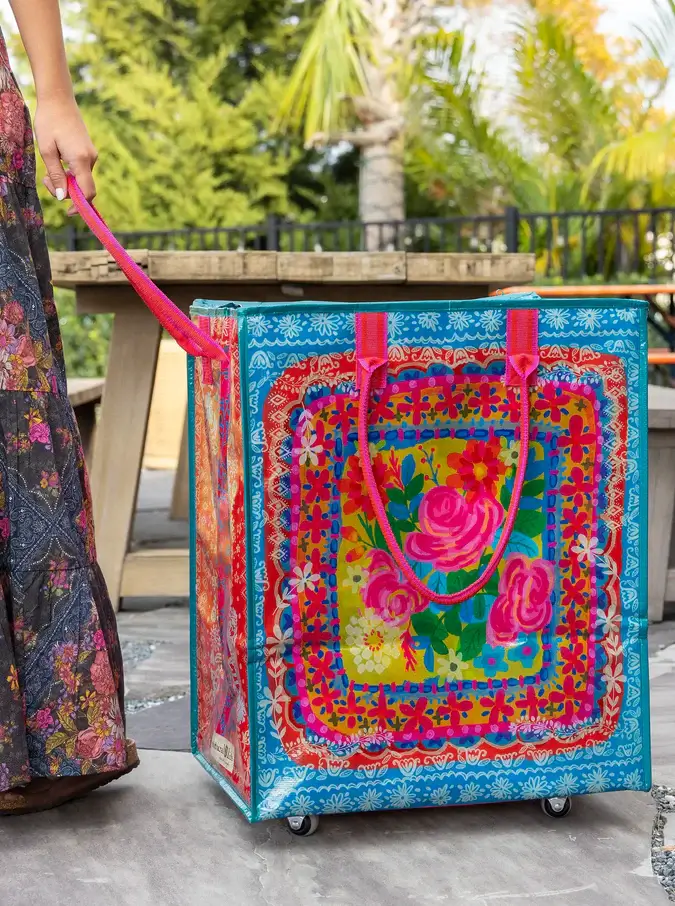 Bulto Reciclado con Ruedas Flores 