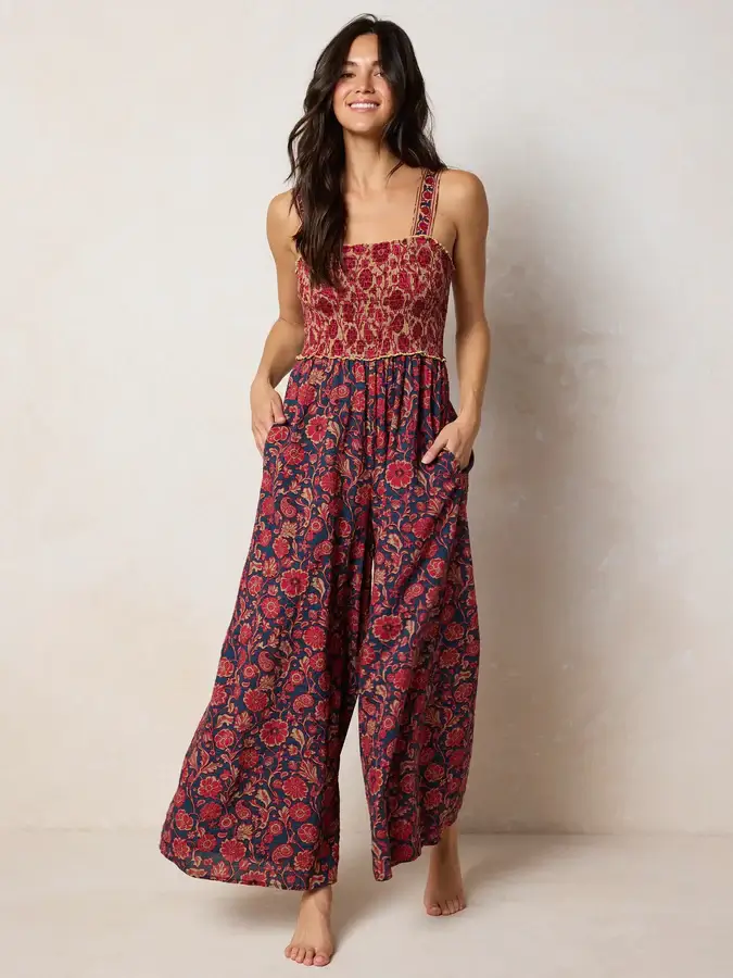Jumpsuit Sedona Azul con Rojo M