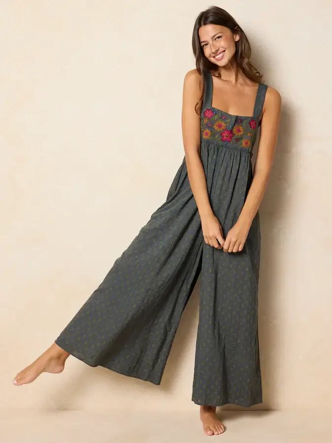 Jumpsuit Gabi Bordado en color negro gris