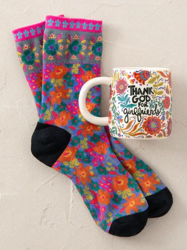 Taza Amiga Feliz con Medias amistad