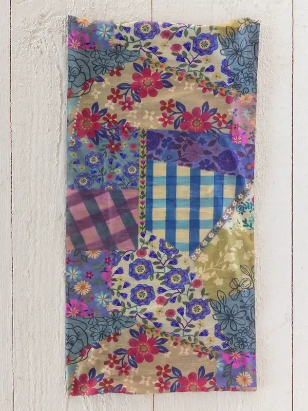 Bandana Gingham de flores y parches
