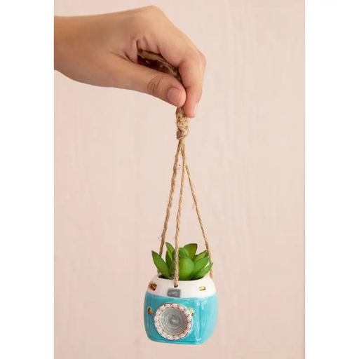 [PLNT071] Mini Hanging Succulent Aqua Camera