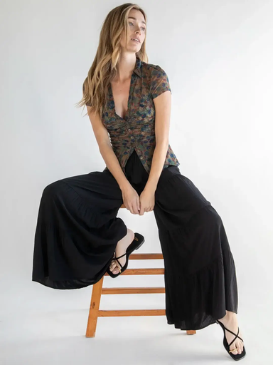 [PNT000435] Patti Palazzo Pant XS Black