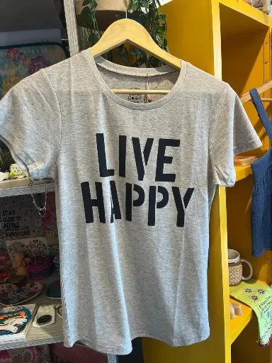 [TEE705] CAMISETA PERFECTA L VIVE FELIZ SALPICADURAS