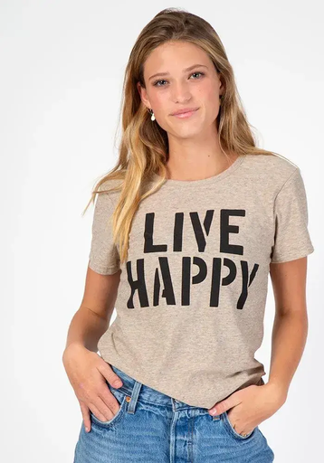 [TEE703] CAMISETA PERFECTA S VIVE FELIZ SALPICADURA