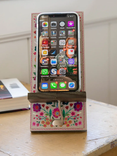 [WDSF017] Phone Stand Cream Folk Floral